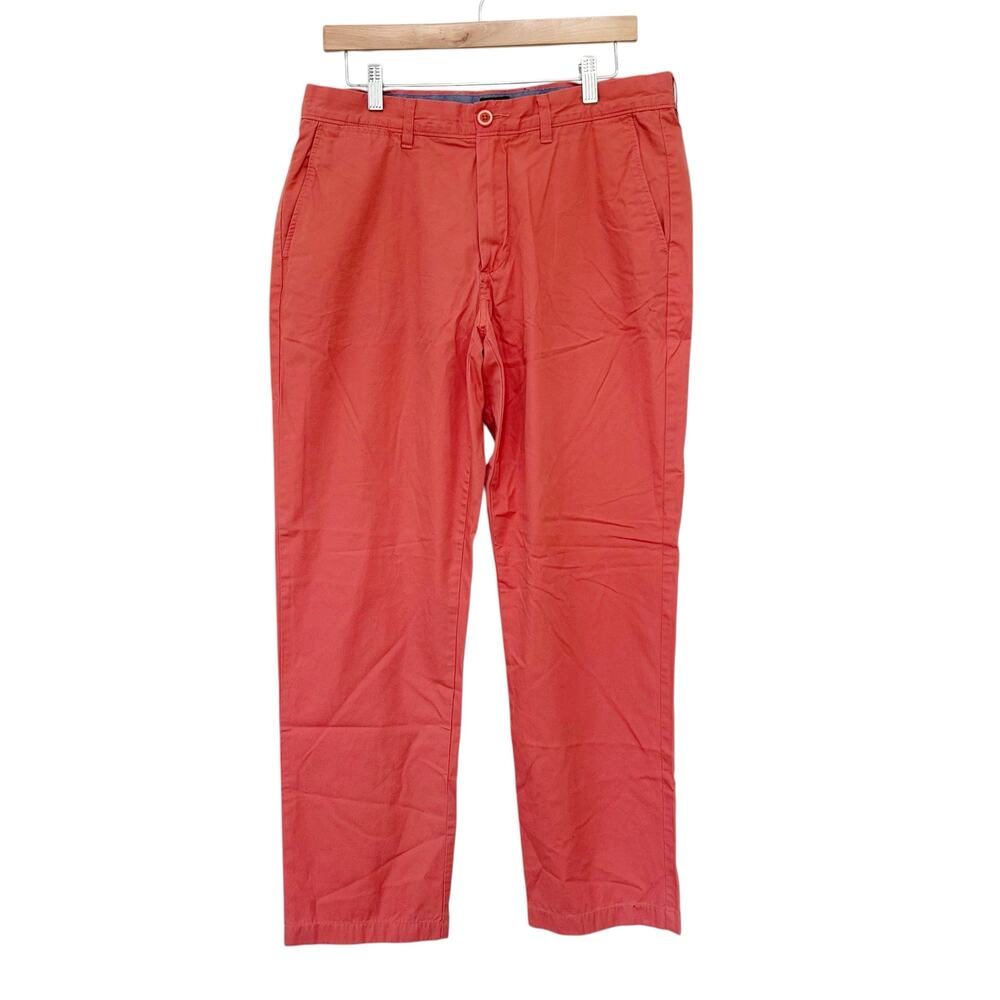 J. Crew Orange Lightweight Chino Flat Front Pants Sz 34x30